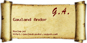 Gauland Andor névjegykártya